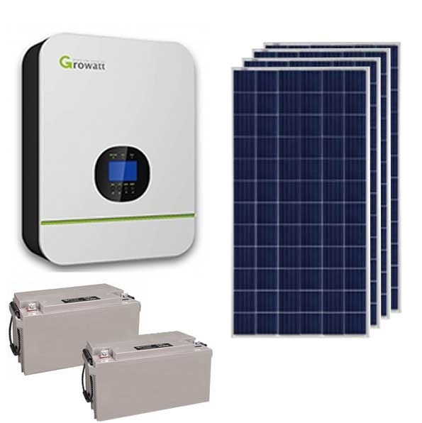 Kew 3KW 24V Growatt 2.4kWh SLA Solar Power Kit