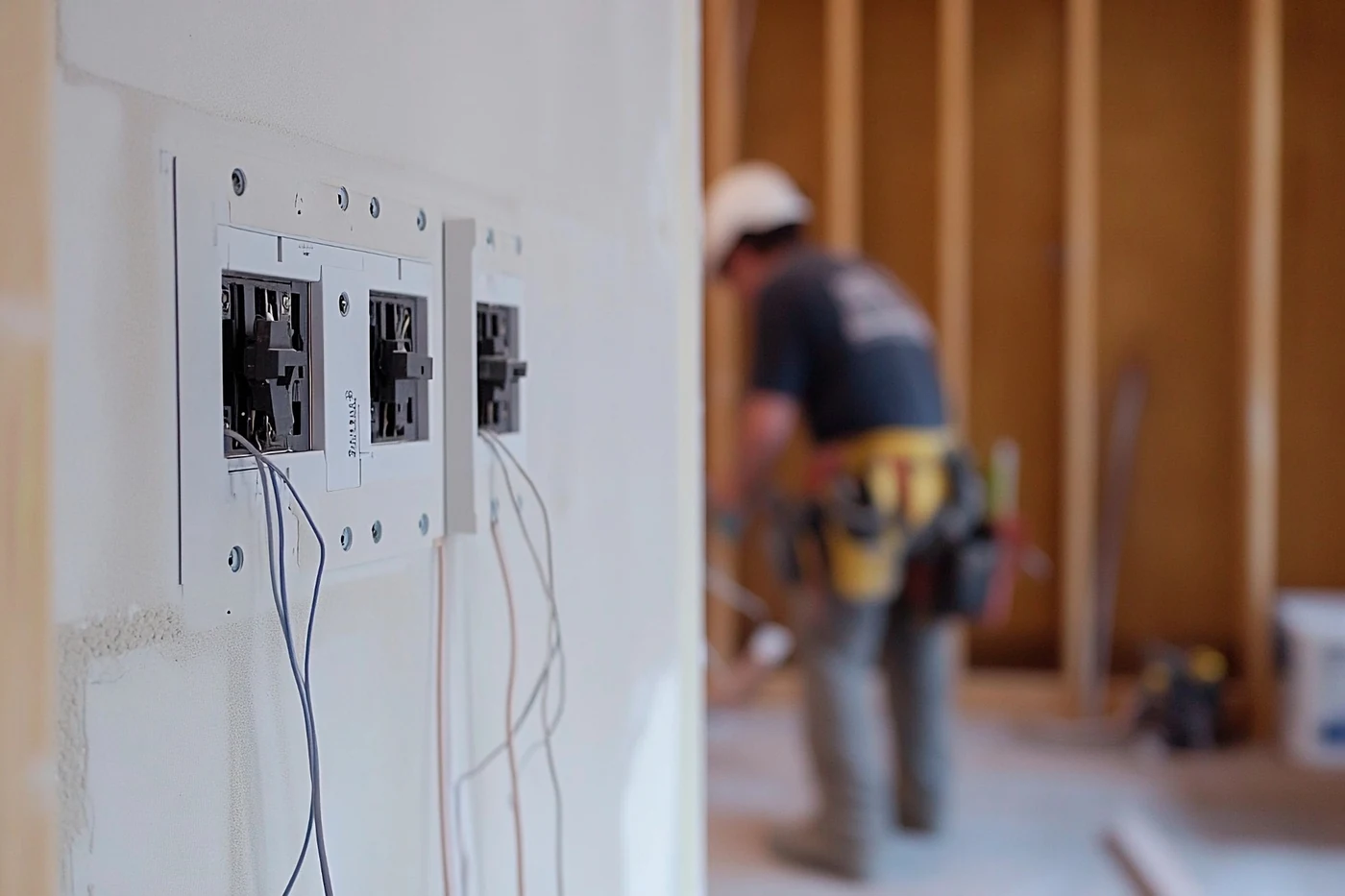 Electrical installation wiring work across Gauteng Electrical wiring installation in progress on a modern construction site