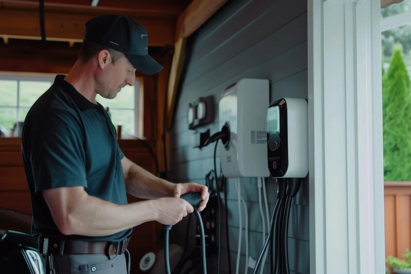 Electric vehicle charger installation with dedicated electrical supply equipment