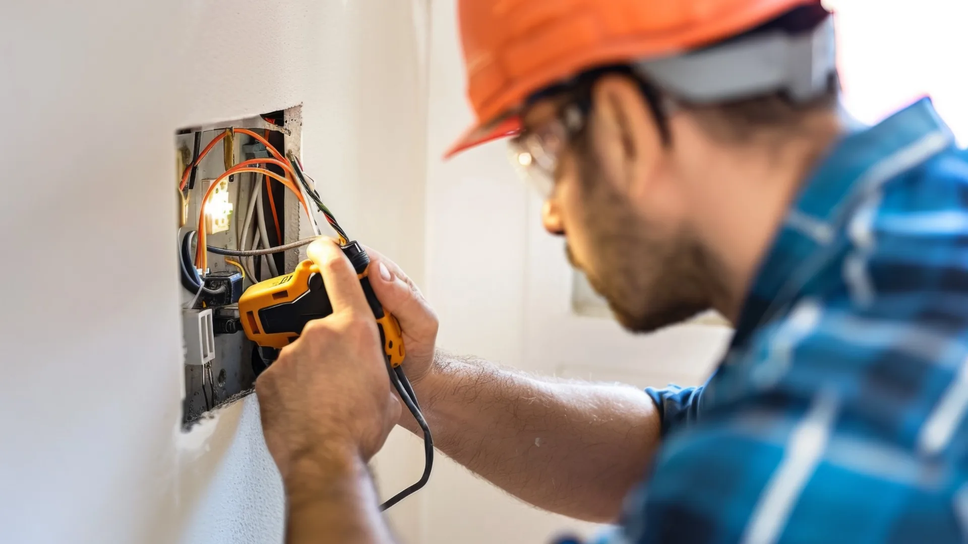 Residential electrician working on a home electrical system in Gauteng